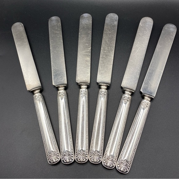 1835 R. WALLACE Set of 6 Knives Vintage Silver Plated 12 DWT - Picture 1 of 8